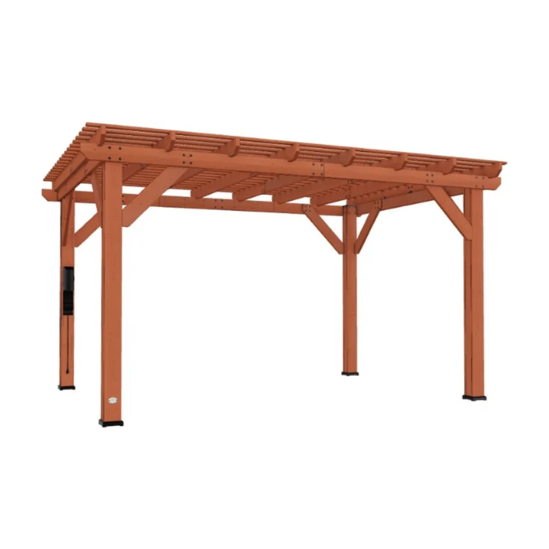 Backyard Discovery Delray 14 x 10 ft. cedar pergola, full structure on a plain background