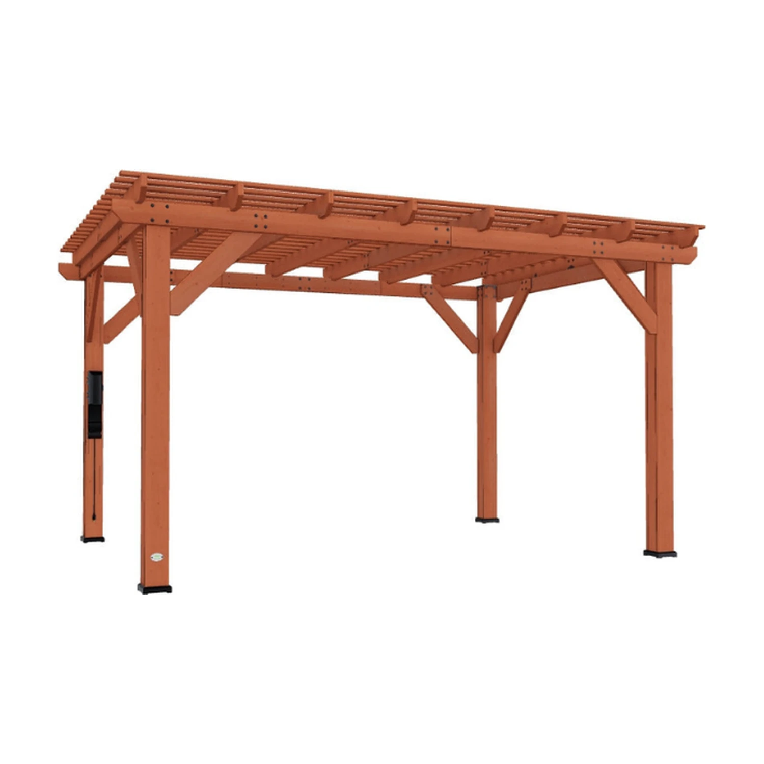 backyard-discovery-delray-14x10-pergola-01 Backyard Discovery Delray 14 x 10 ft. cedar pergola, full structure on a plain background