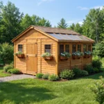 Outdoor Living Today 12x12 Sunshed with polycarbonate roof panels and six-window wall