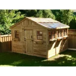 12x12 Sunshed in a fenced backyard