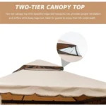 Two-tier canopy top detail with mesh vent