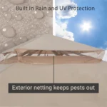 Rain and UV protection detail of the Laurel Canyon gazebo canopy